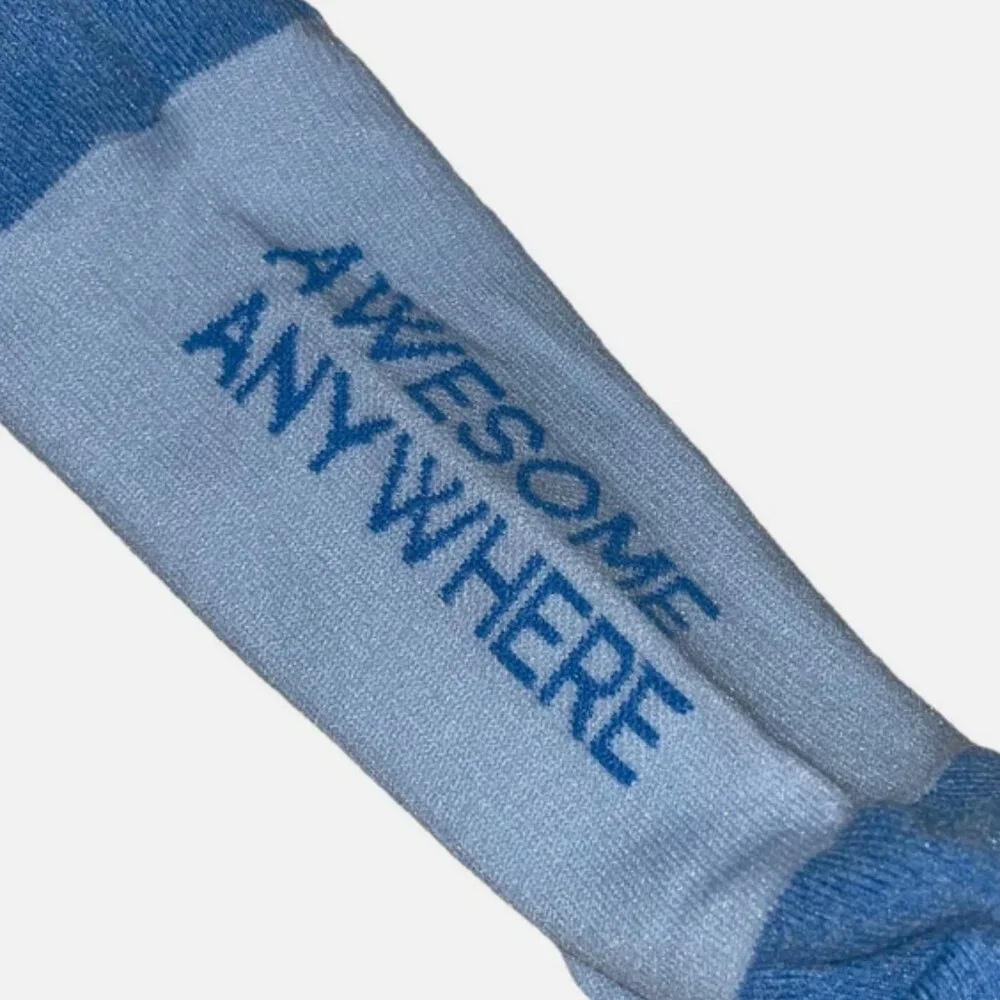 FIGS Compression Socks Small Women NEW Awesome Anywhere Dental Brush/ Floss Blue